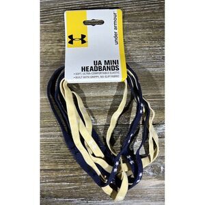 Under Armour Mini Headbands 6 Pack Navy Gold Yellow‎ Notre Dame Sample NEW